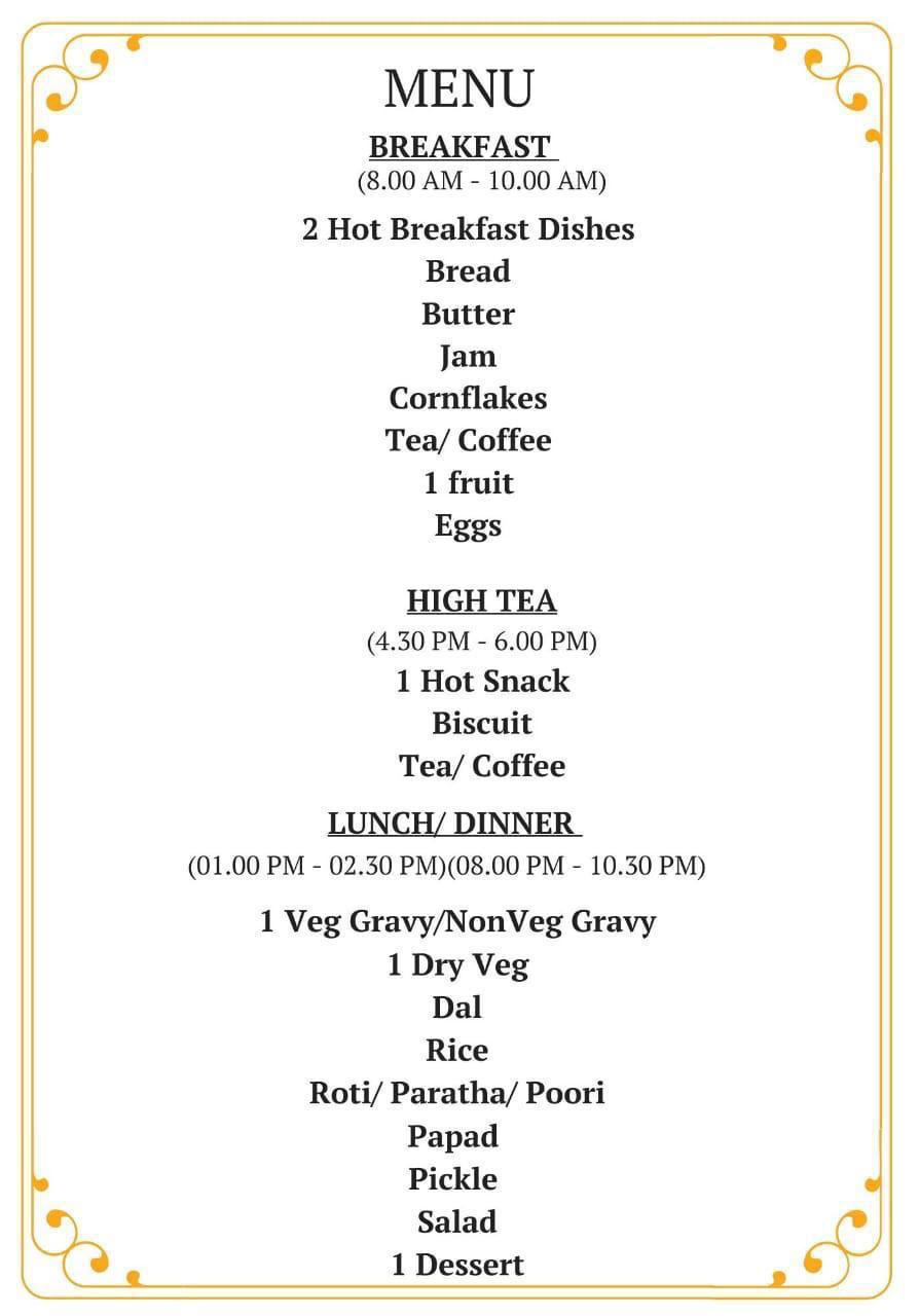 Sample menu