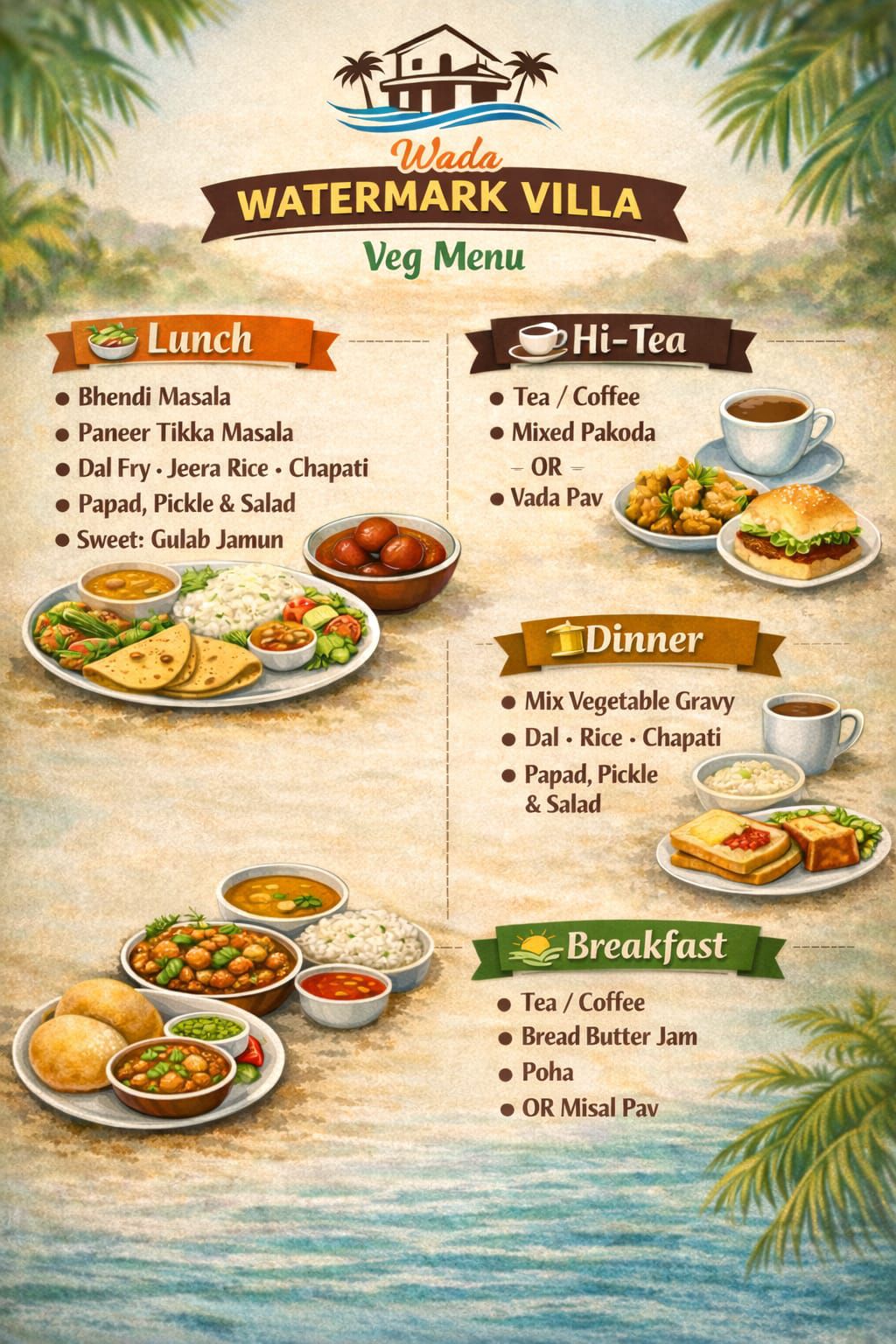 Sample menu