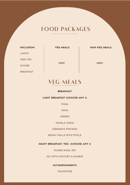 Sample menu