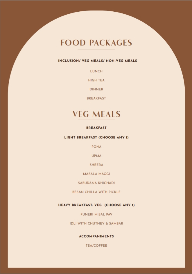 Sample menu