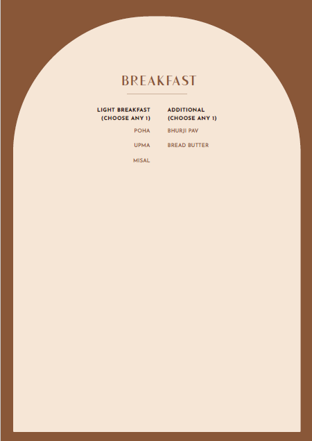 Sample menu